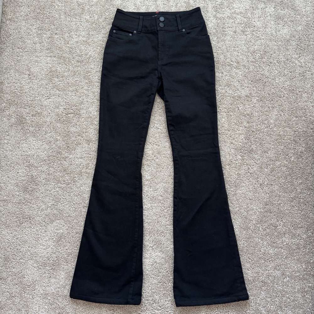 Alice + Olivia Stacey Mr Bell Black Flare Jeans High Rise Size 24 CD000311118